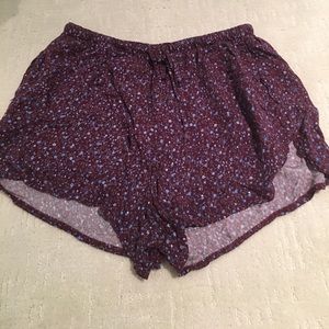 Raspberry/Burgundy Flowy Shorts